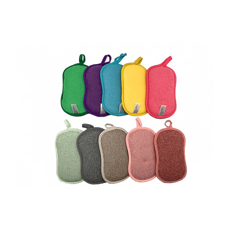 All-Purpose Double-Sided Cleaning Sponges, Pack of 6 (5 + 1), Assorted Colours