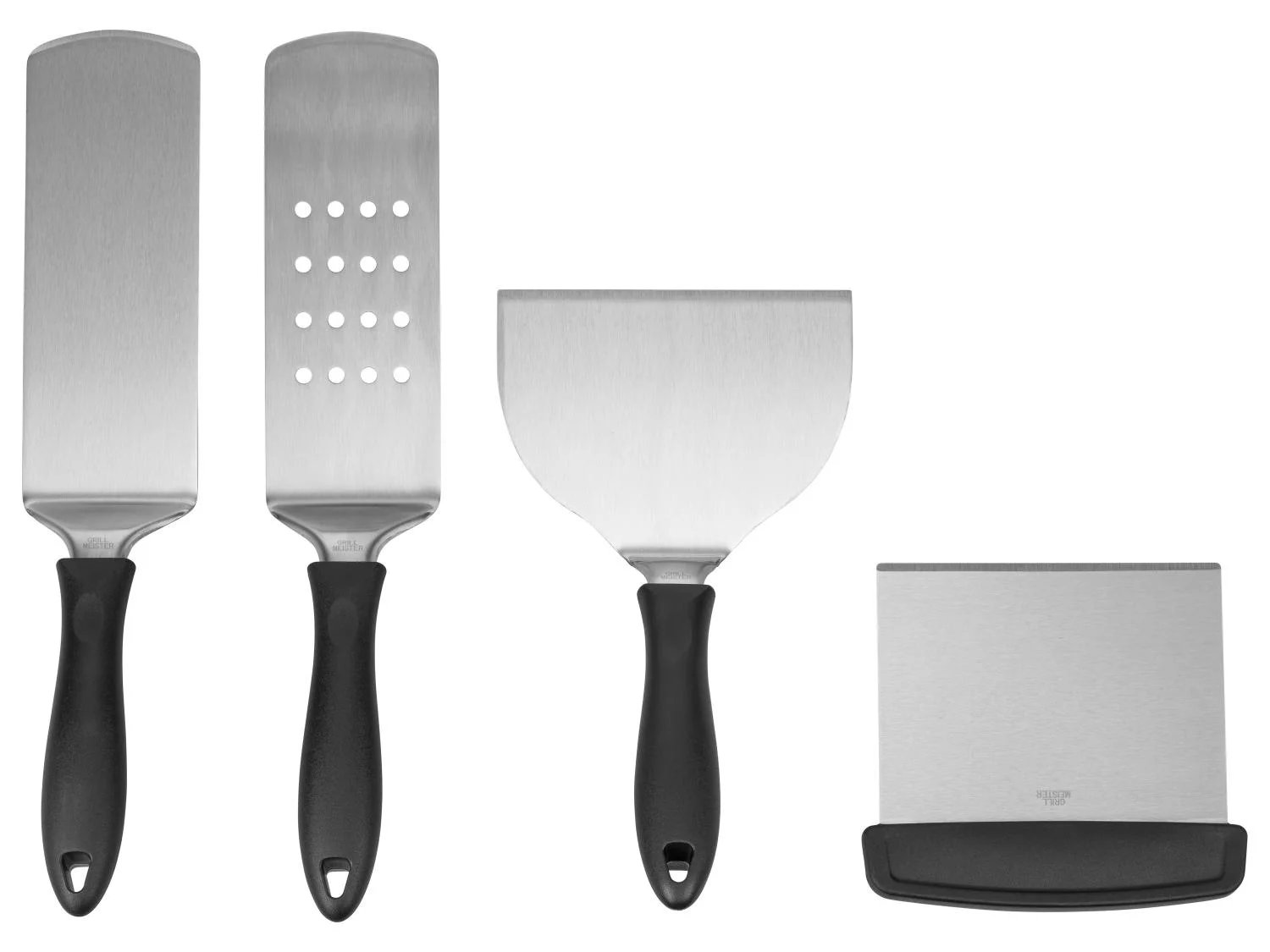 GRILLMEISTER 4-Piece Stainless Steel Griddle Spatula Set with Storage Bag, photo 2