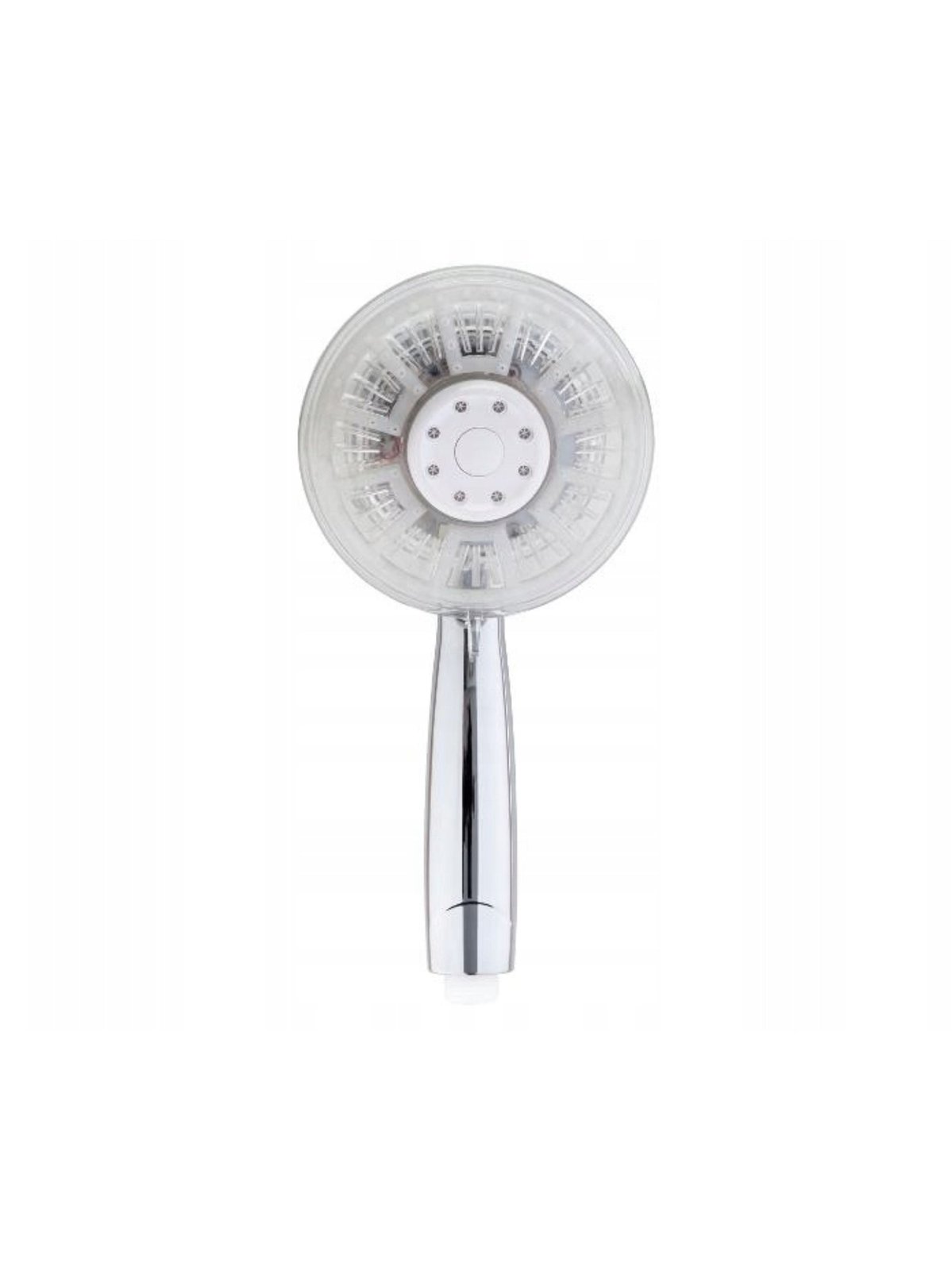 LIVARNO home LED Hand Shower Head with Temperature Colour Display, Transparent/Chrome