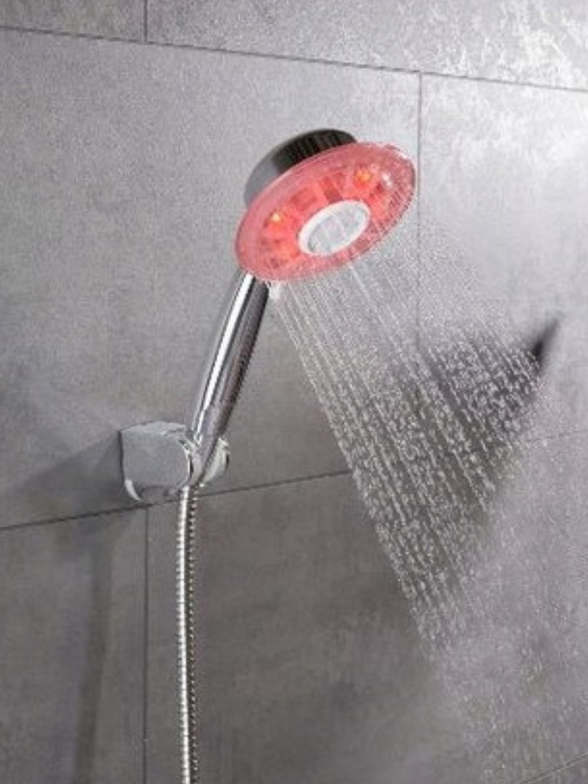LIVARNO home LED Hand Shower Head with Temperature Colour Display, Transparent/Chrome, photo 2