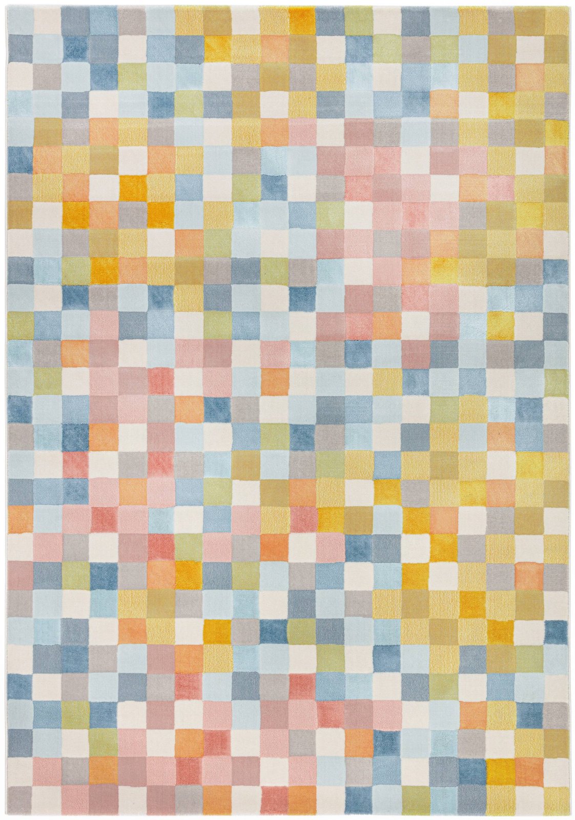 Mastercraft City Multicolour Pastel Check Rug 466116 AK991, 160 x 230 cm