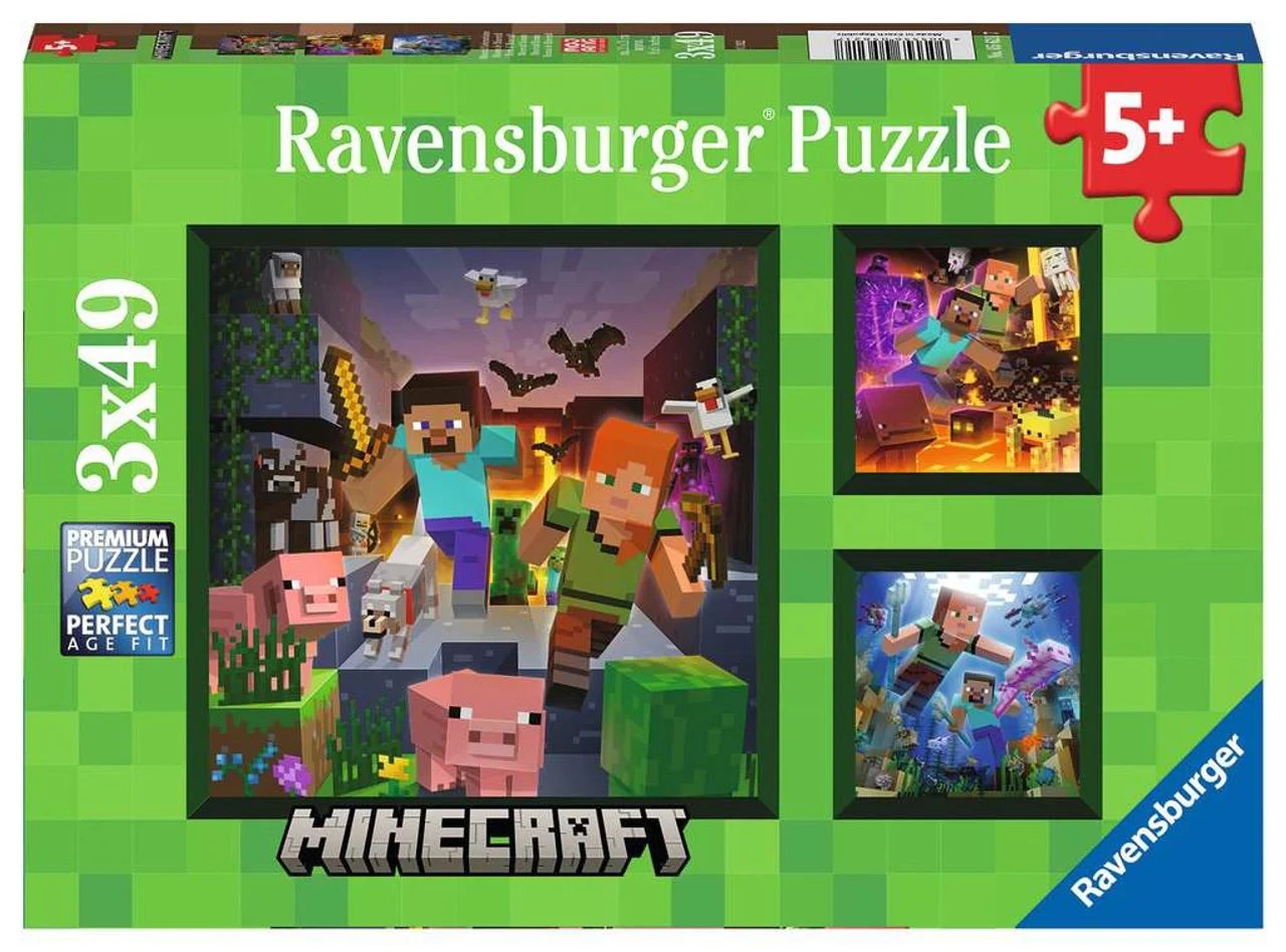 بازل Ravensburger ماينكرافت – 3 × 49 قطعة