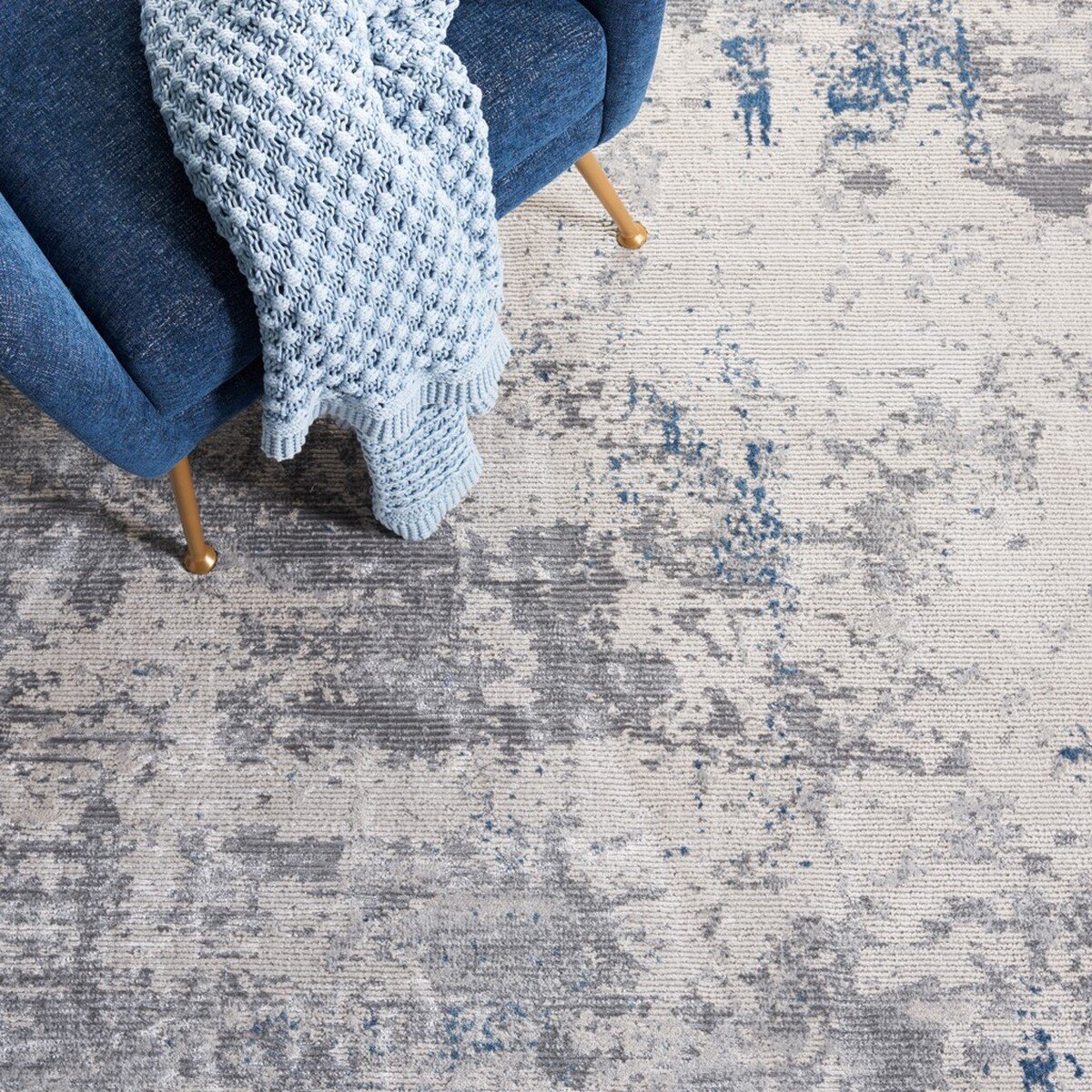 Safavieh Invista INV481F Modern Abstract Rug, Grey / Blue, 122 x 183 cm, photo 7