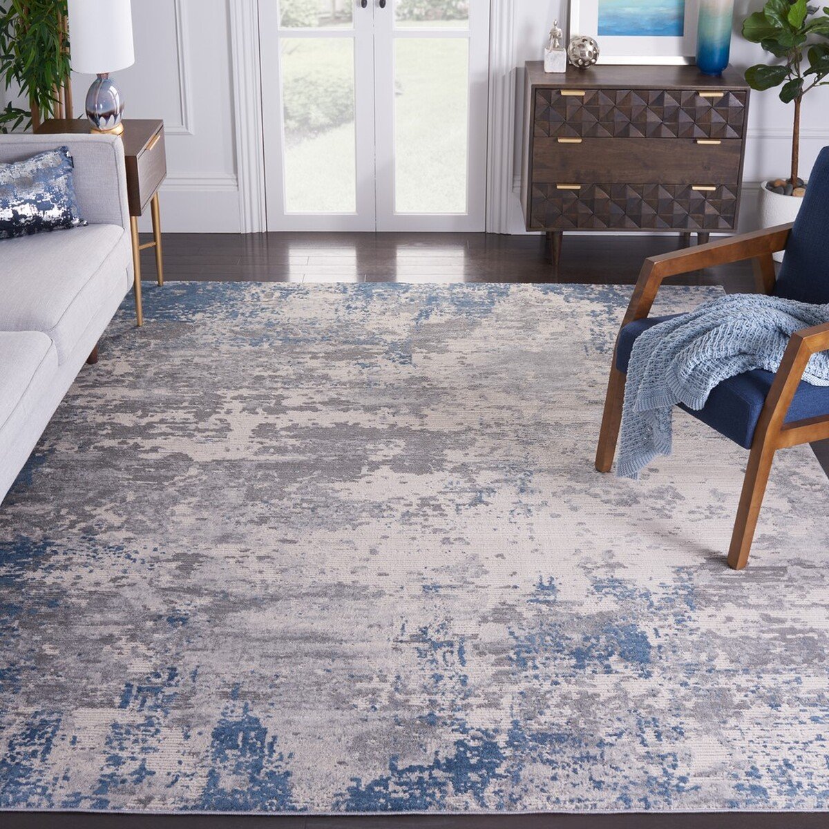 Safavieh Invista INV481F Modern Abstract Rug, Grey / Blue, 122 x 183 cm, photo 8