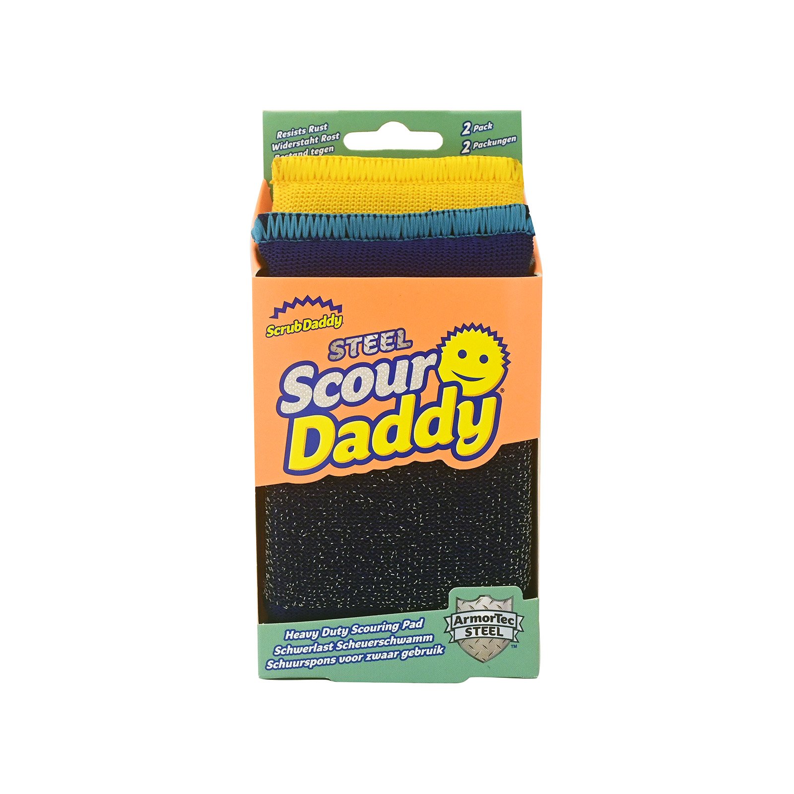 ليفة جلي ستيل Scrub Daddy Scour Daddy Steel للأوساخ الصعبة، قطعتين
