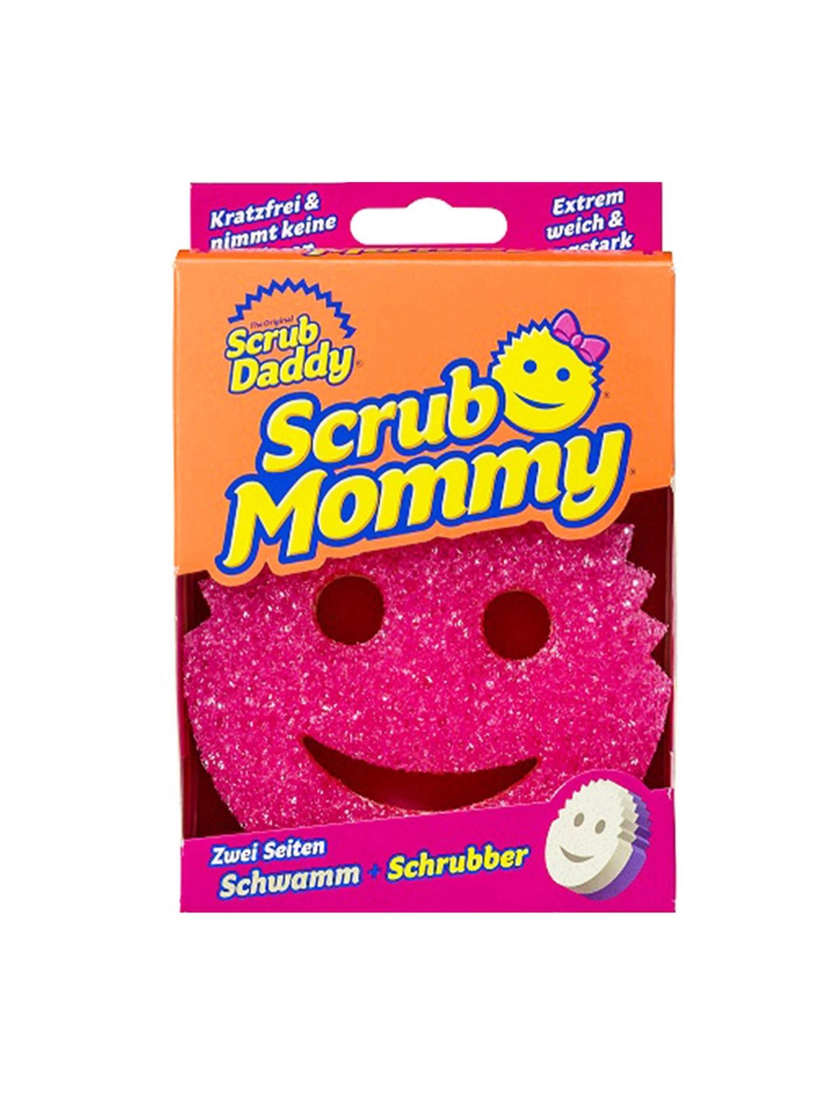 اسفنجة Scrub Daddy Scrub Mommy بوجهين، فرك وإسفنج، زهري