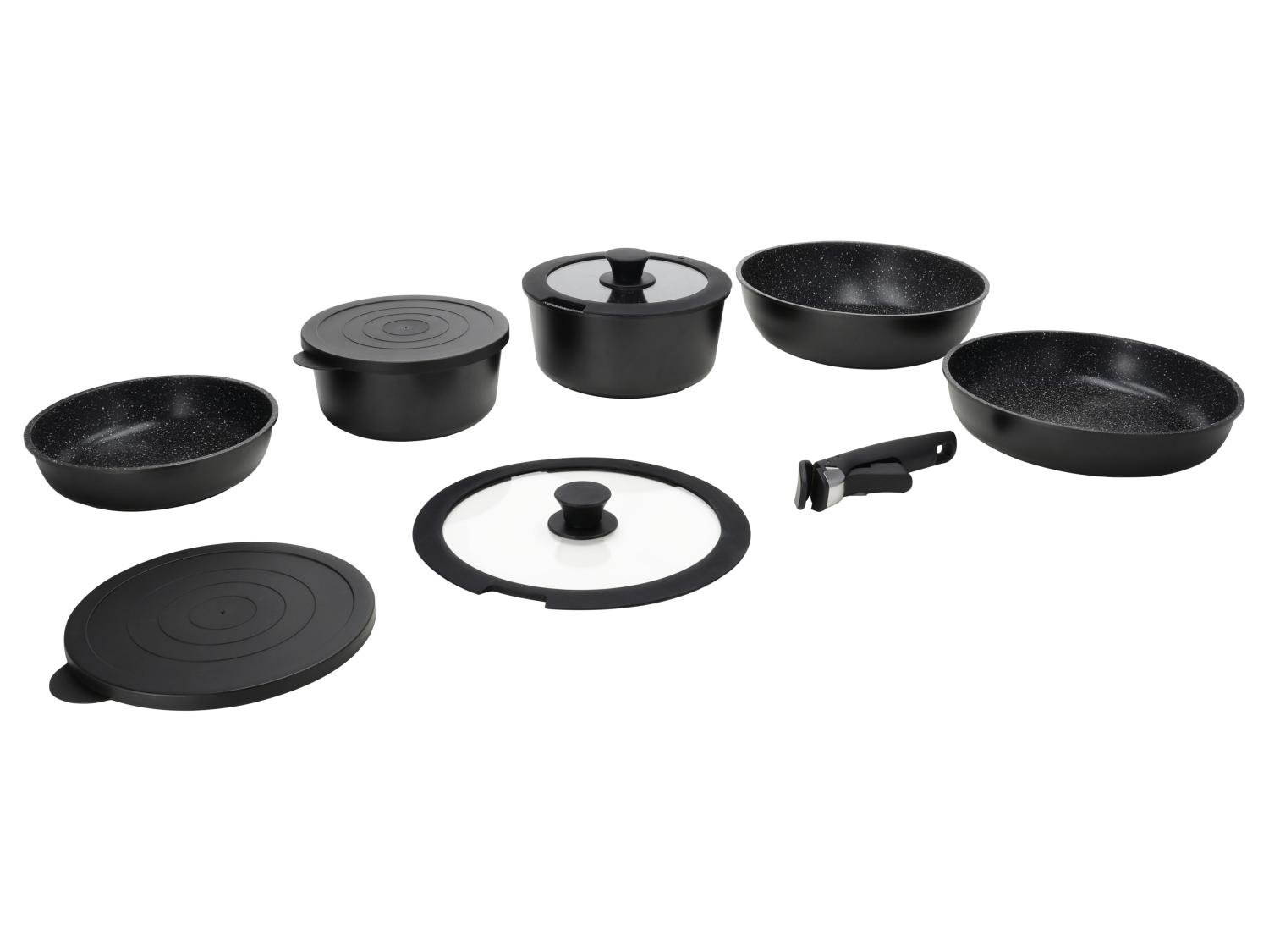 SilverCrest 10-Piece Cast Aluminium Cookware Set with Removable Handle