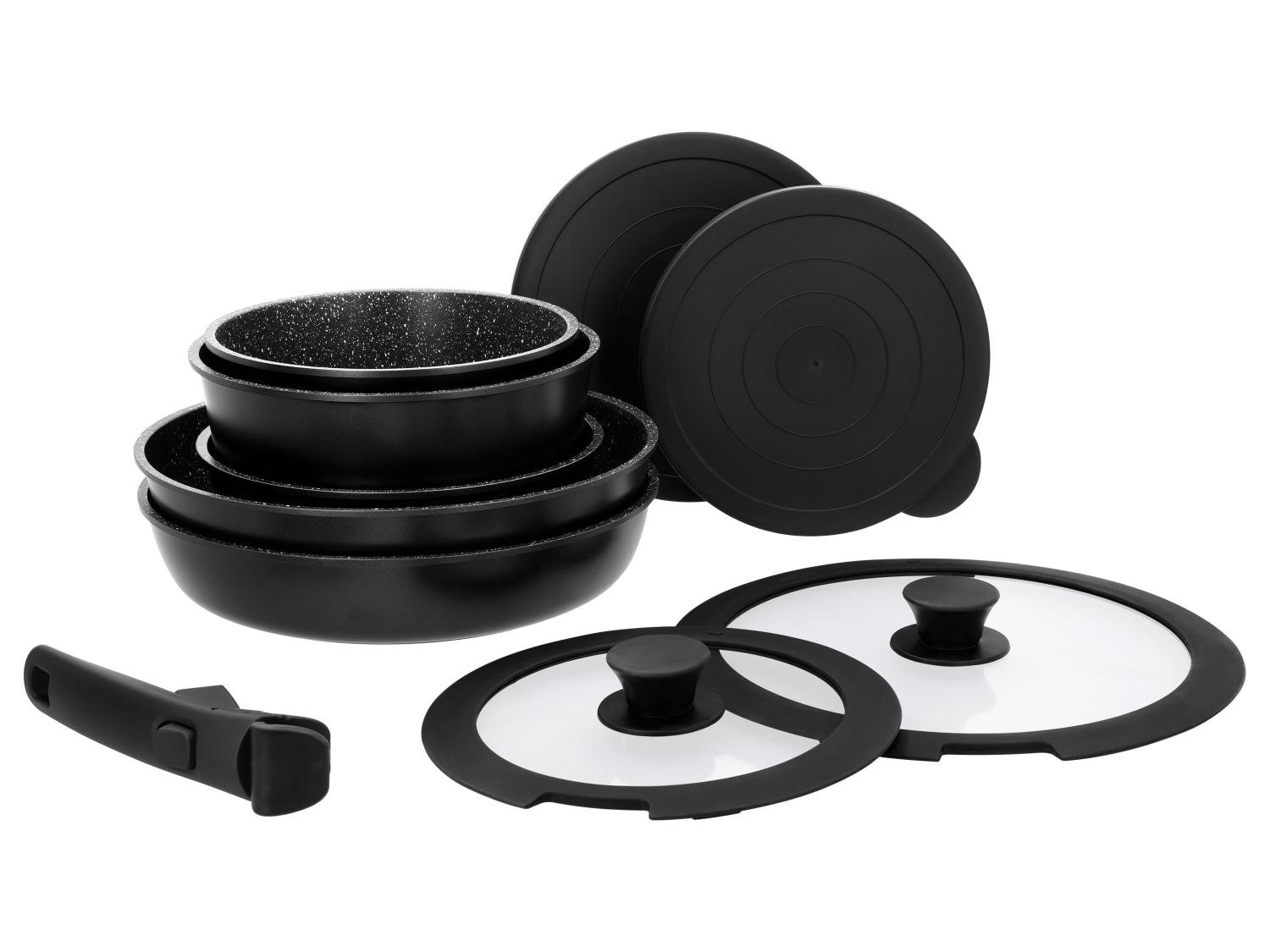 SilverCrest 10-Piece Cast Aluminium Cookware Set with Removable Handle, photo 2