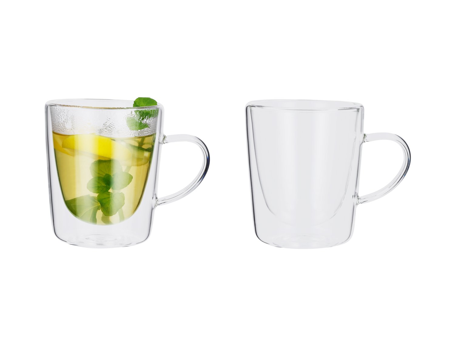 SilverCrest Double-Wall Glass Tea Mugs – Set of 2, photo 2