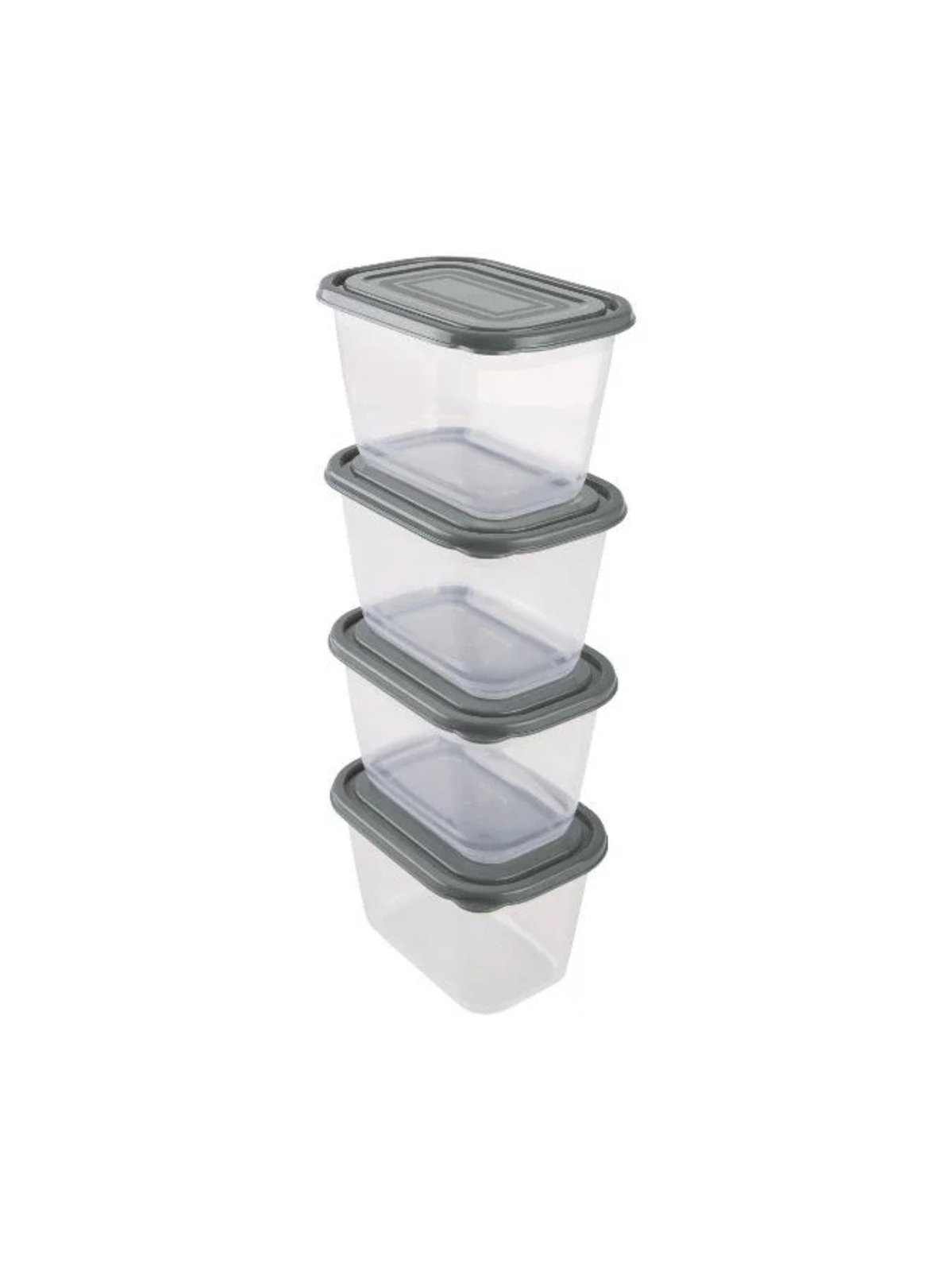 SilverCrest Food Storage Containers 1 L – Set of 4, Grey Lids