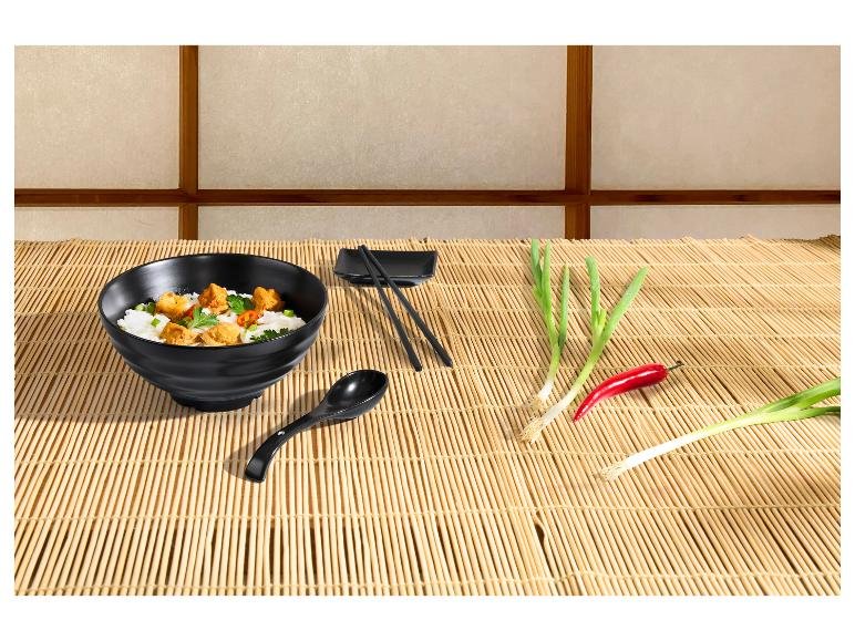 SilverCrest Ramen Set 4-Piece – Black Ceramic Bowl, Spoon, Chopsticks & Dip Dish, photo 3