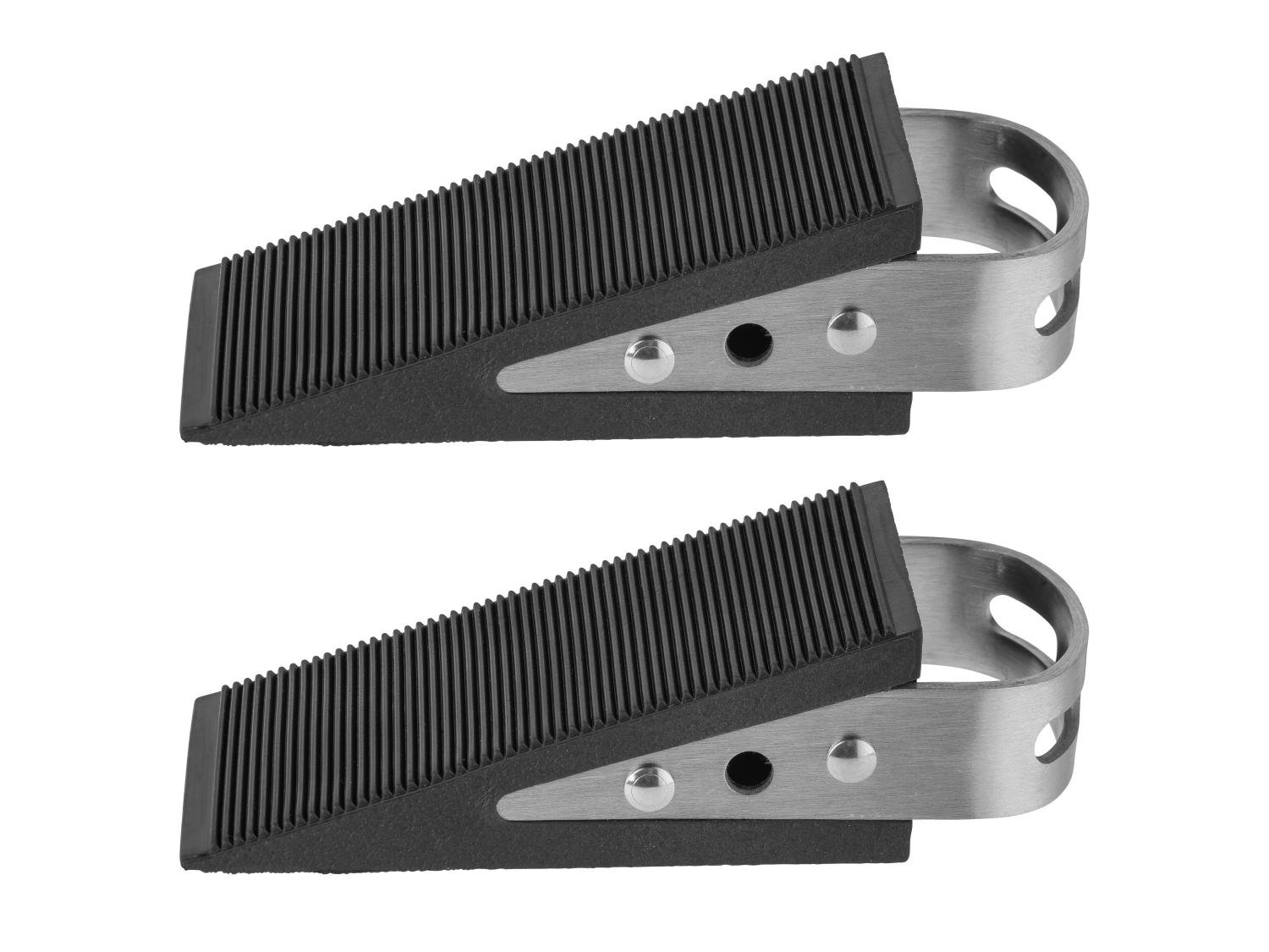 W5 Door Wedges with Stainless Steel Handle – Set of 2, Black