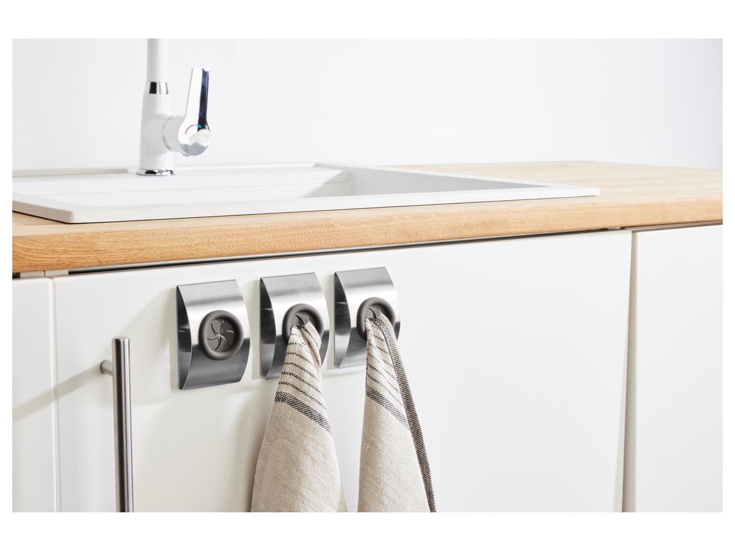 W5 Self-Adhesive Kitchen Towel Holders, Stainless Steel, Set of 3, photo 2