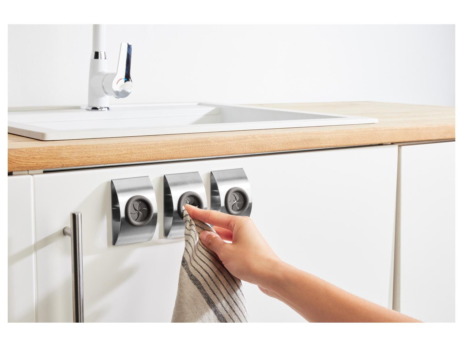 W5 Self-Adhesive Kitchen Towel Holders, Stainless Steel, Set of 3, photo 3