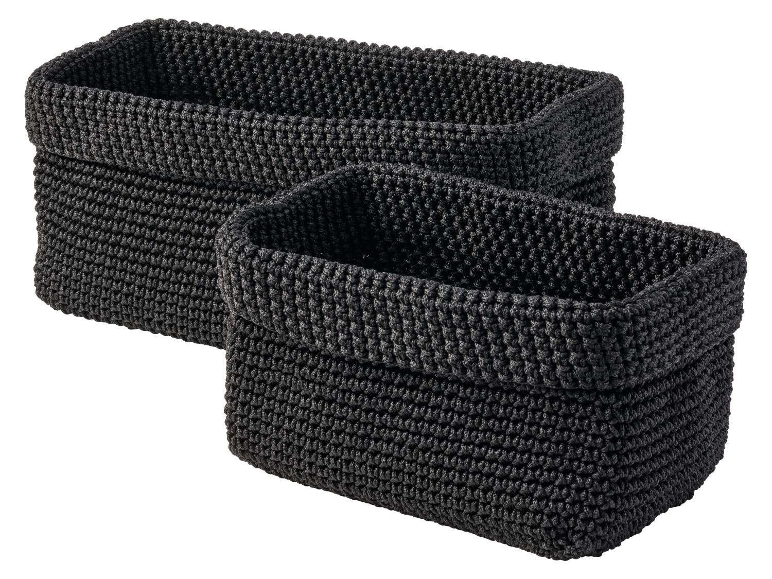 W5 Woven-Look Storage Basket Set, Black, 2 Pieces (2.6 L + 1.7 L), photo 2