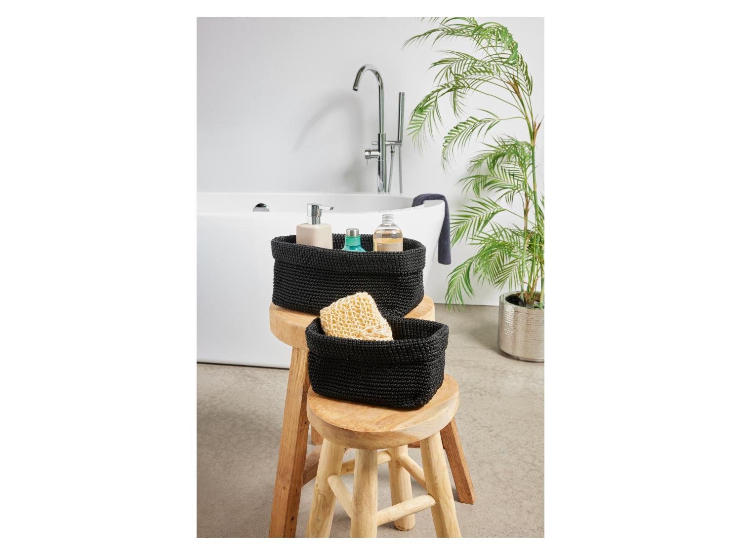 W5 Woven-Look Storage Basket Set, Black, 2 Pieces (2.6 L + 1.7 L), photo 3